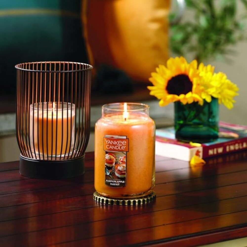Candle Pumpkin Apple Parfait Scented, Classic 22oz Large Jar Single Wick Candle,